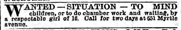 1873 Ad in Brooklyn Eagle