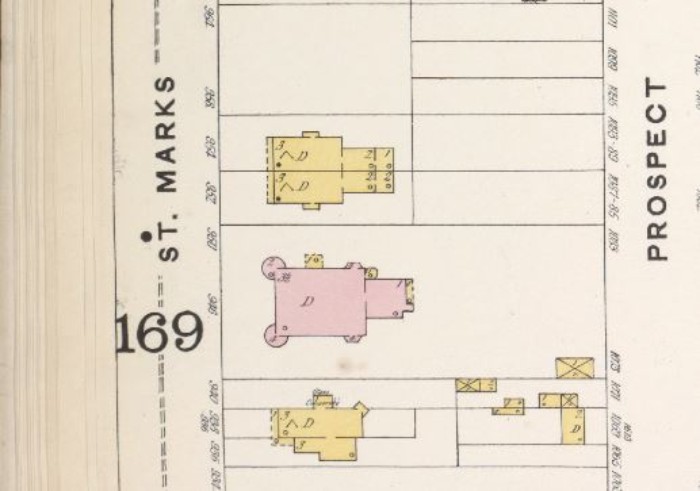 950 St. Marks Ave. 1888 map. New York Public Library