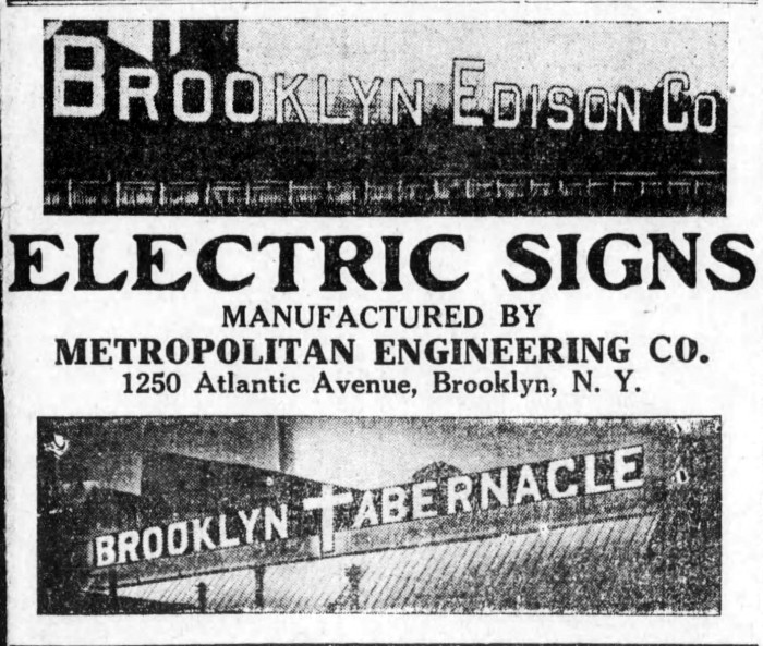 Brooklyn Eagle Ad, 1911