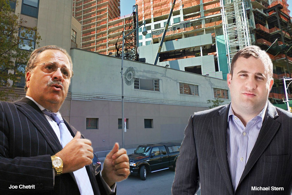 Composite image of Joe Chetrit, Michael Stern, and 340 Flatbush Avenue Extension.