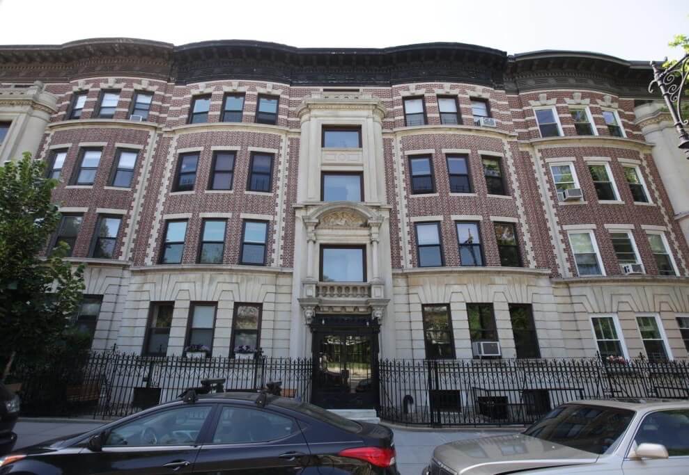 A circa-1900 apartment building, now co-ops, at 90 Prospect Park West in Park Slope