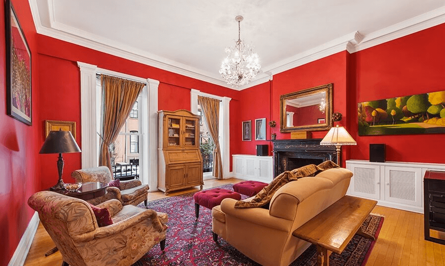 Greek Revival with black marble mantel and columns on Schermerhorn Street. Photo by Leslie J. Garfield