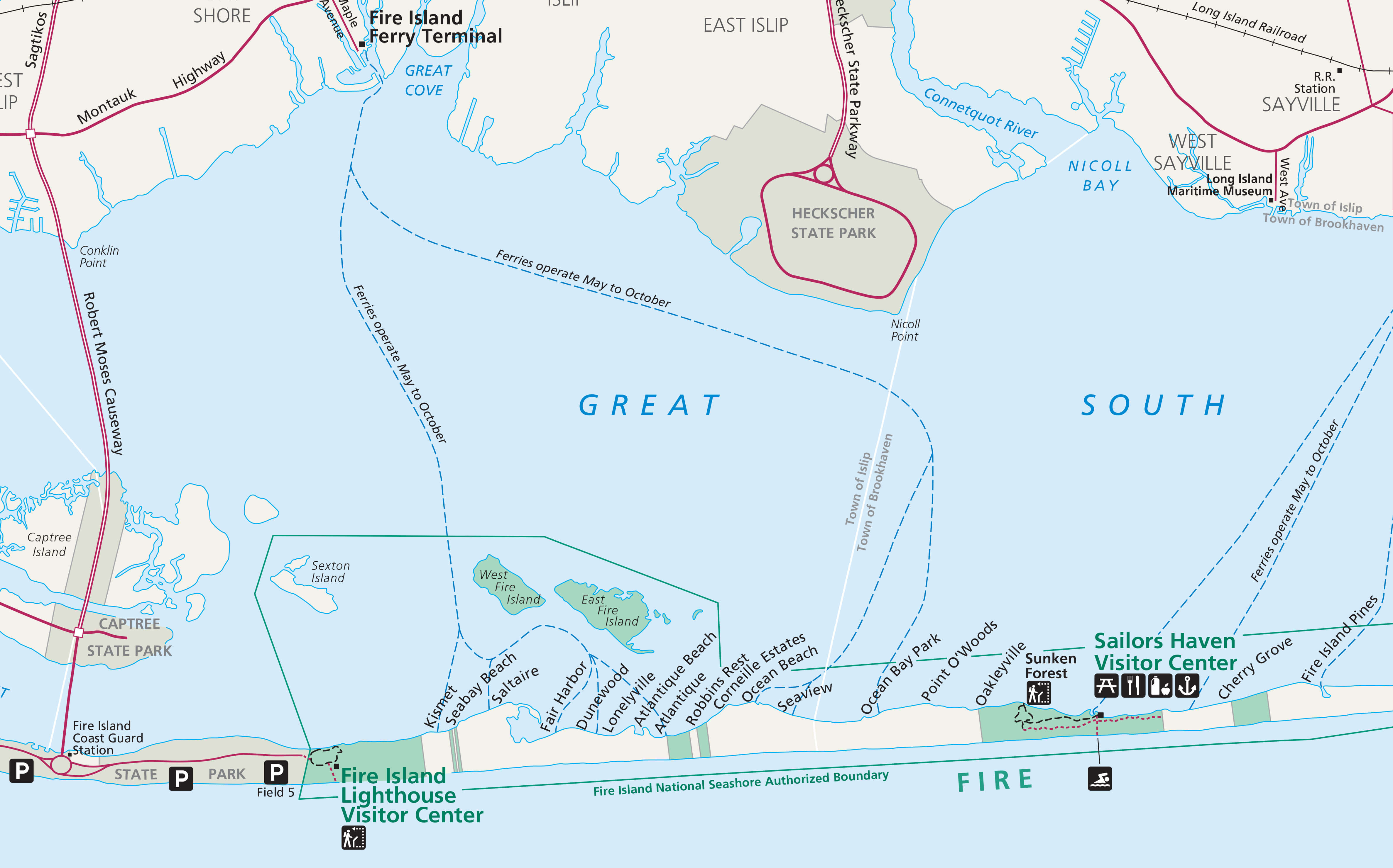 visit fire island summer guide map detail