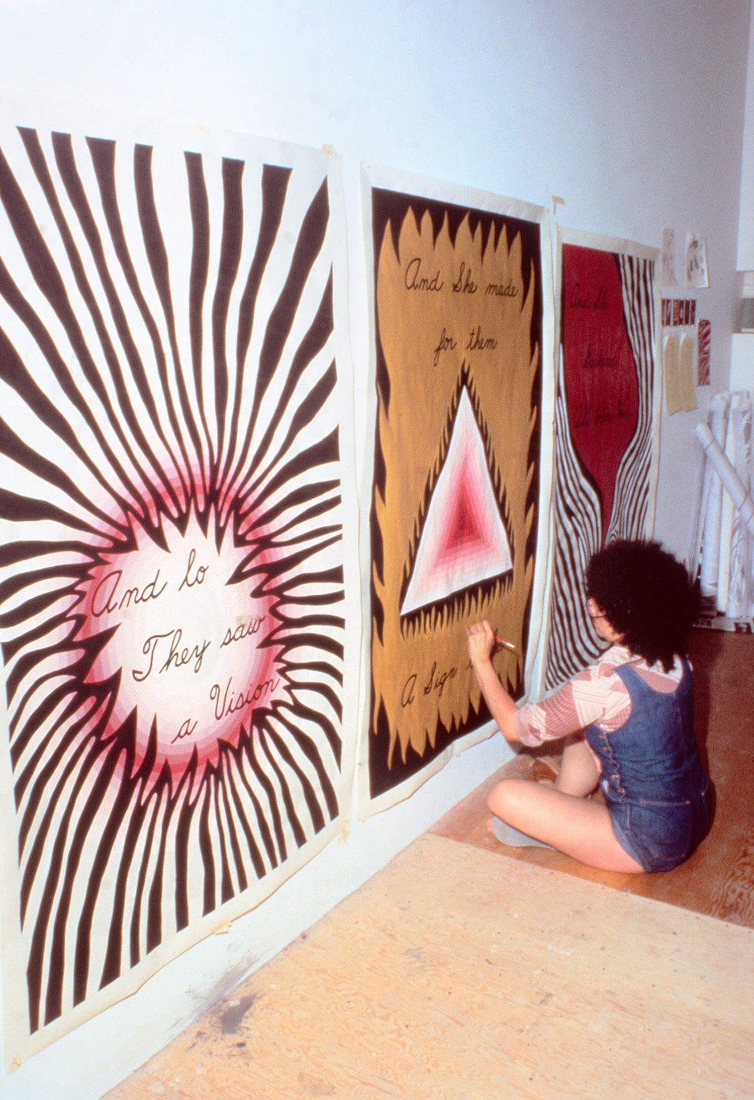 Judy Chicago at work in 1978. Courtesy of Through the Flower Archive via the Brooklyn Museum