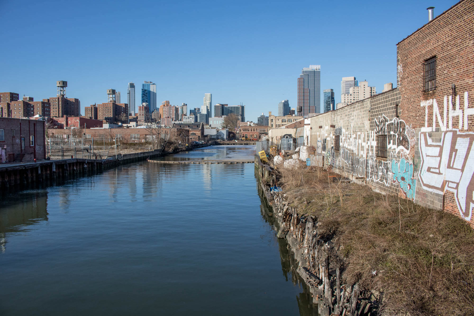 View of the Gowanus Canal from the Union Street Bridge. Photo by Susan De Vries