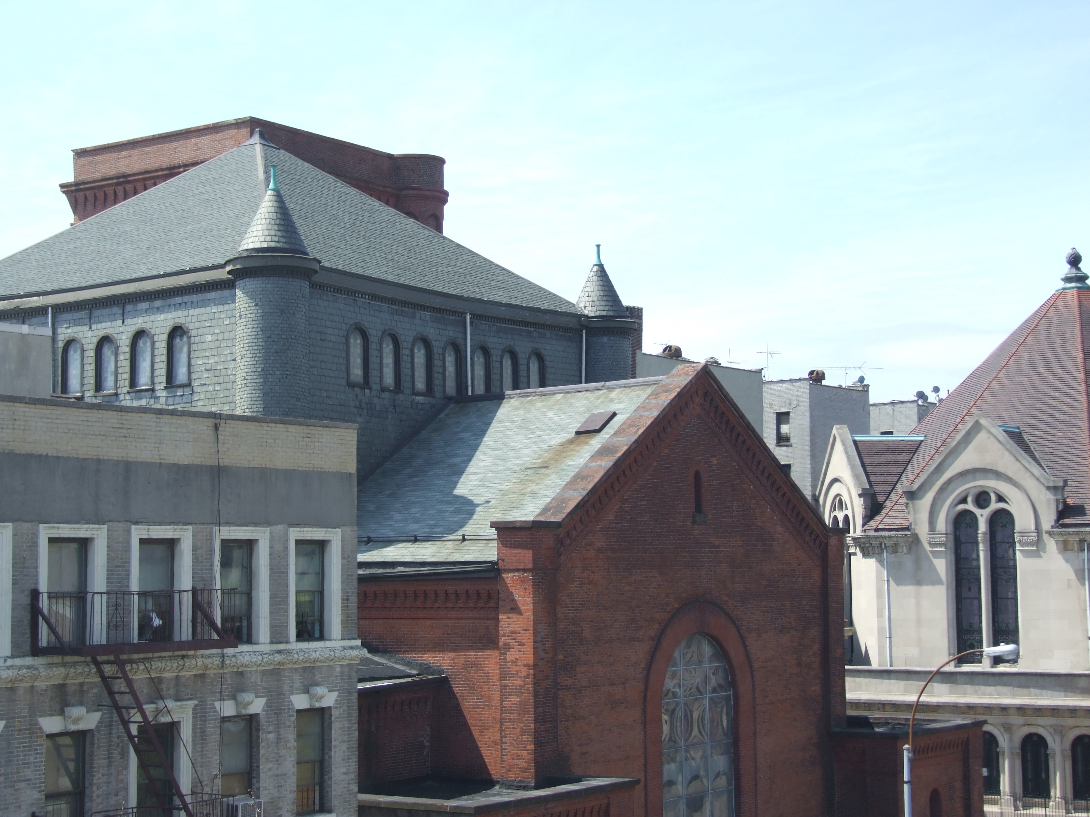 rooftop view of worship spaces