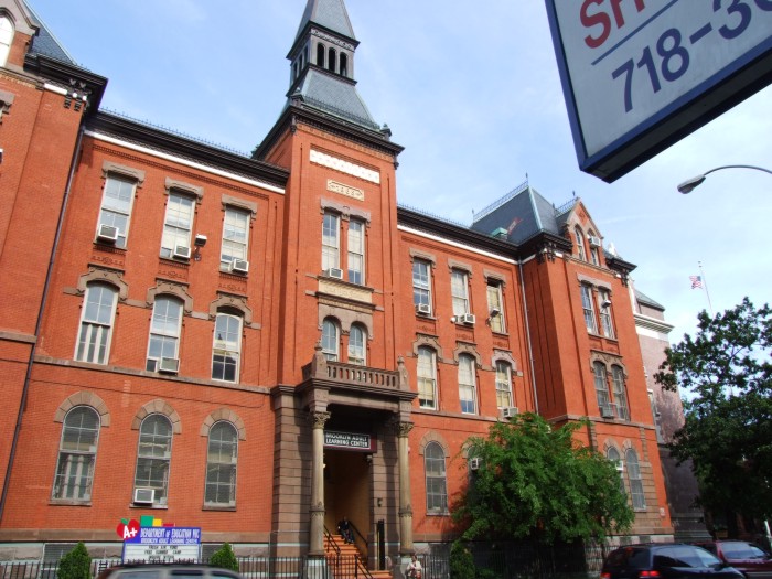 girls high school - red brick building with tower