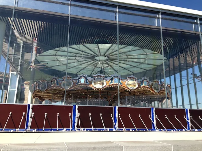 sandbags around carousel