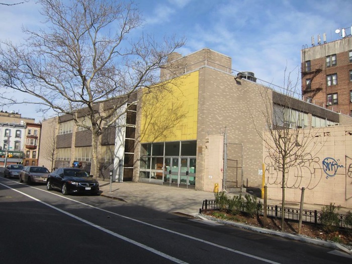 pale brick building