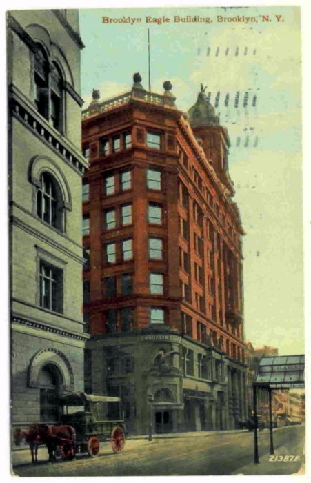 Brooklyn Eagle Building, undated postcard. Ebay