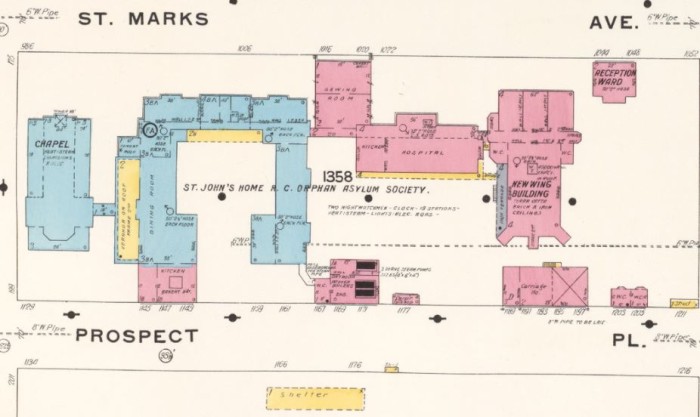 St. Johns Home for Boys, 1904 map, NYPL