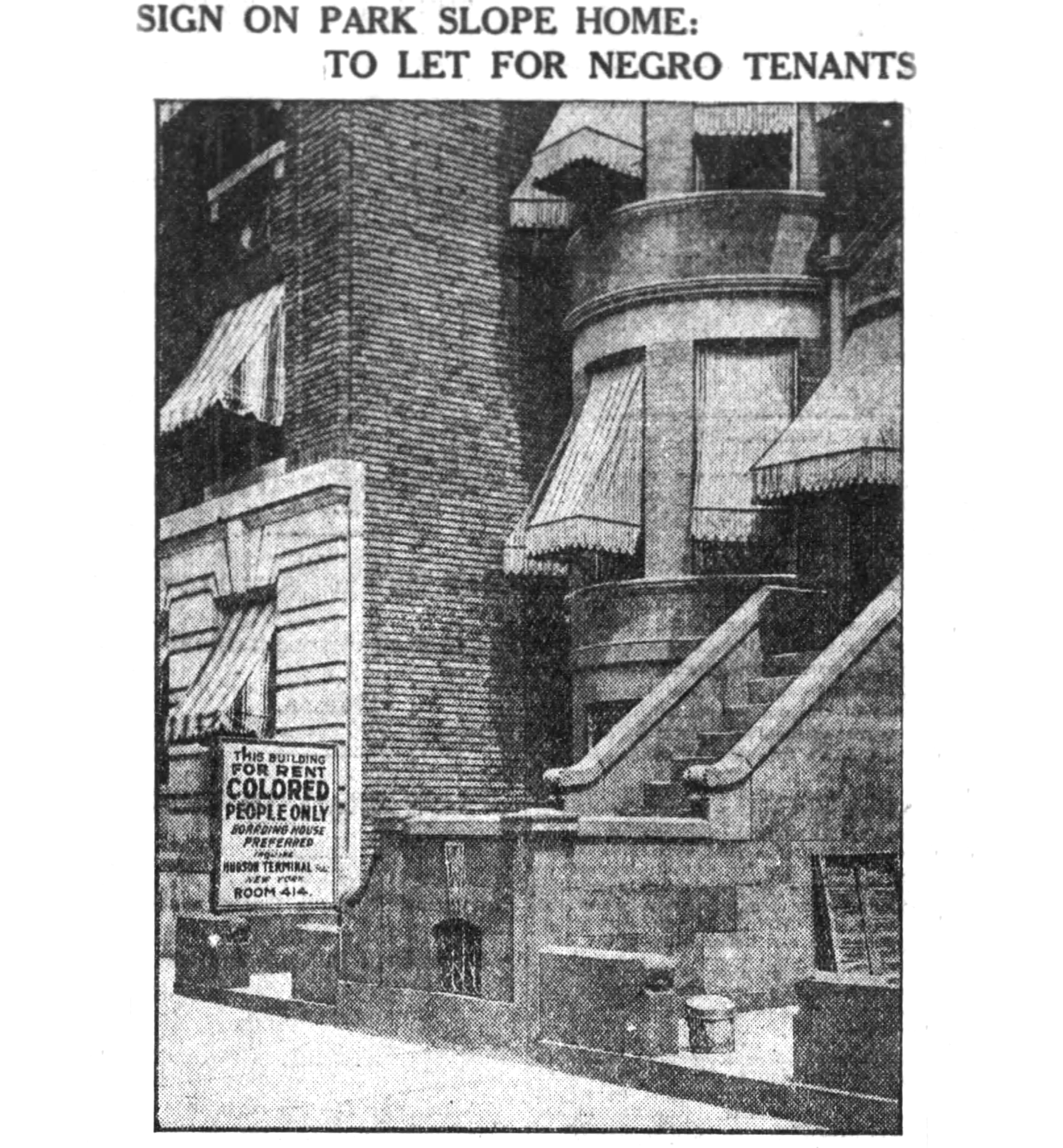 black and white article with image of a house