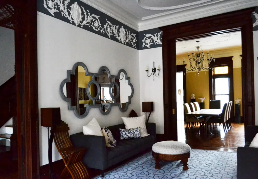 parlor with plasterwork