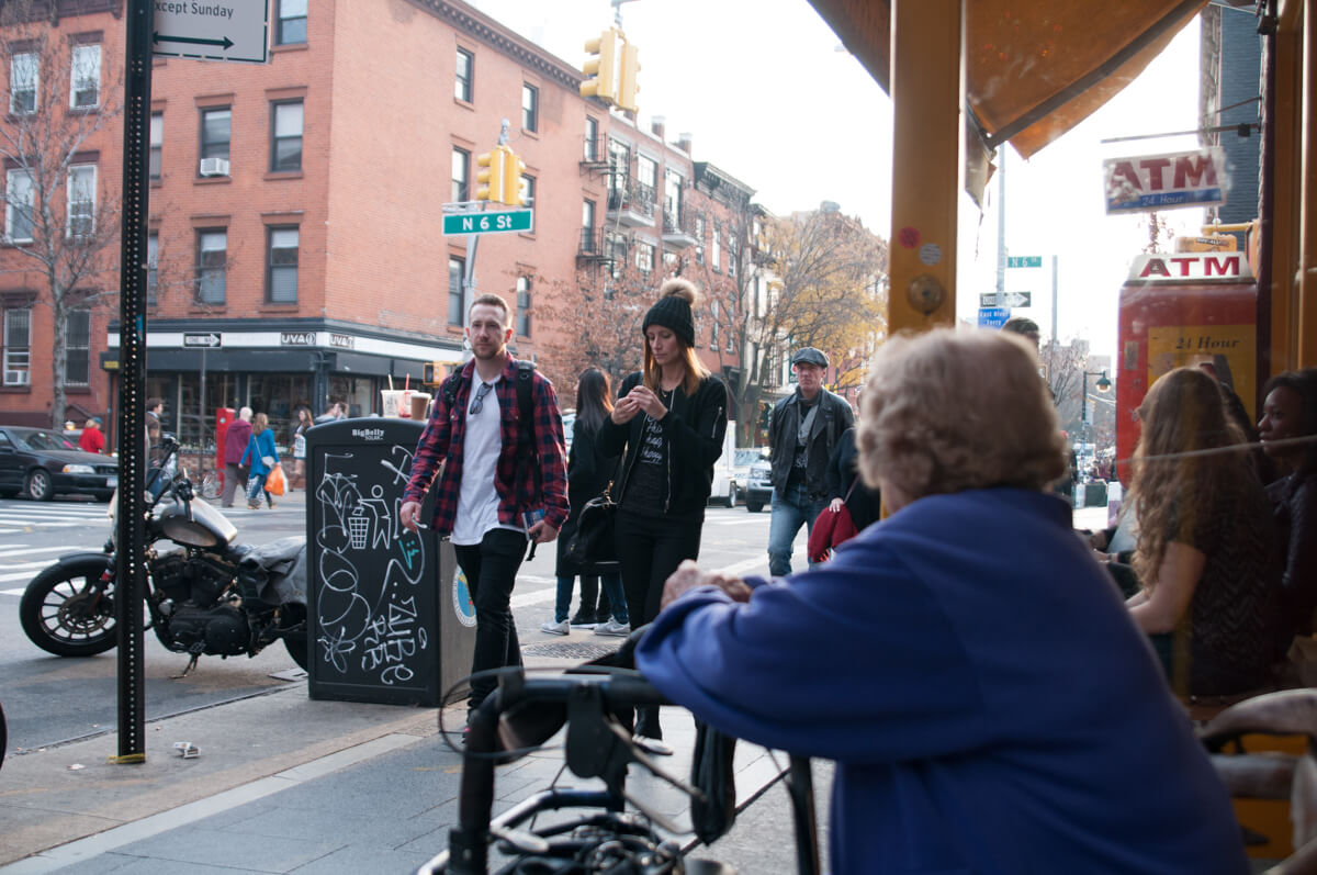 people walking on a street