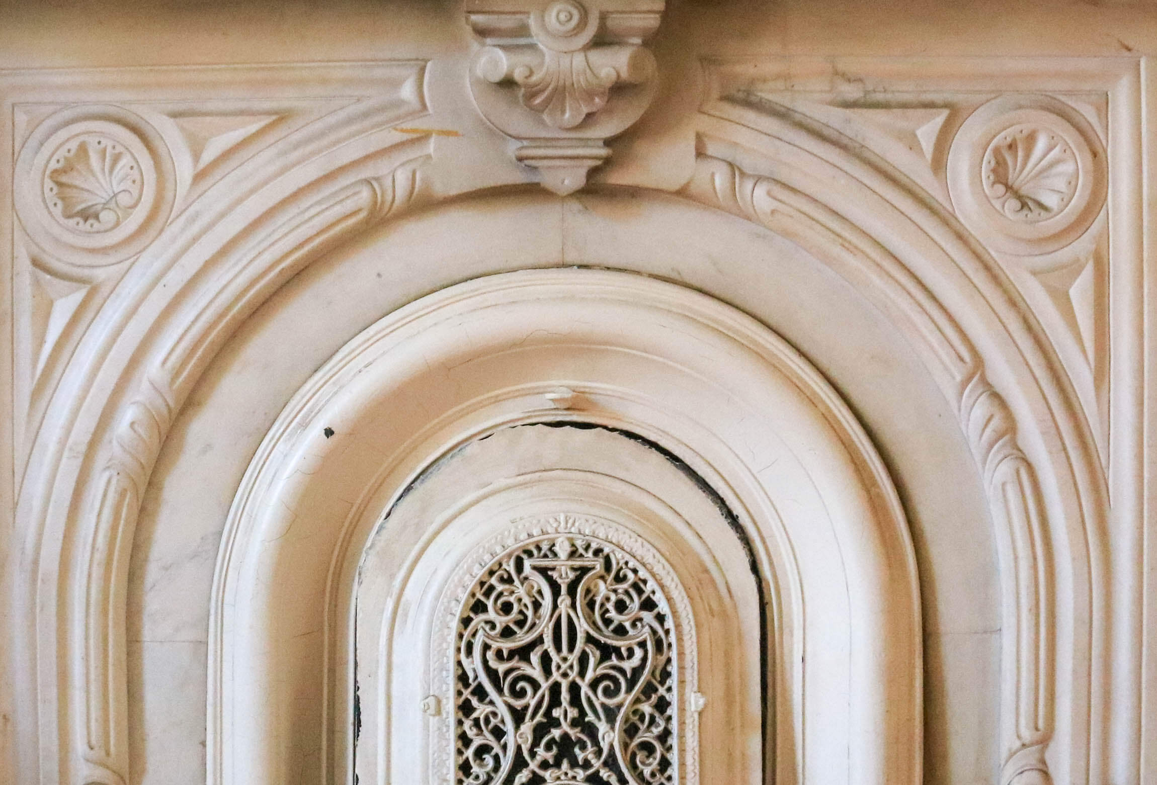 strip cast iron marble fireplace paint