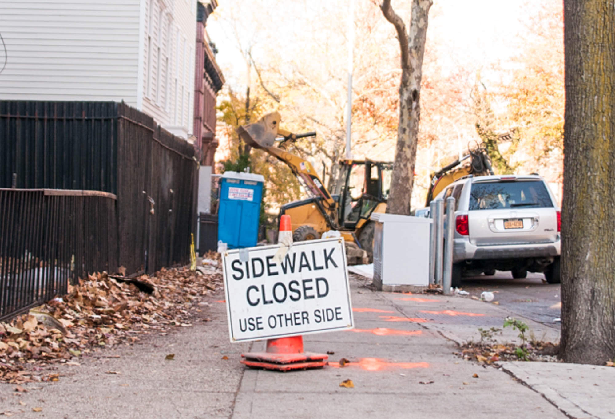 damage to property city sidewalk work