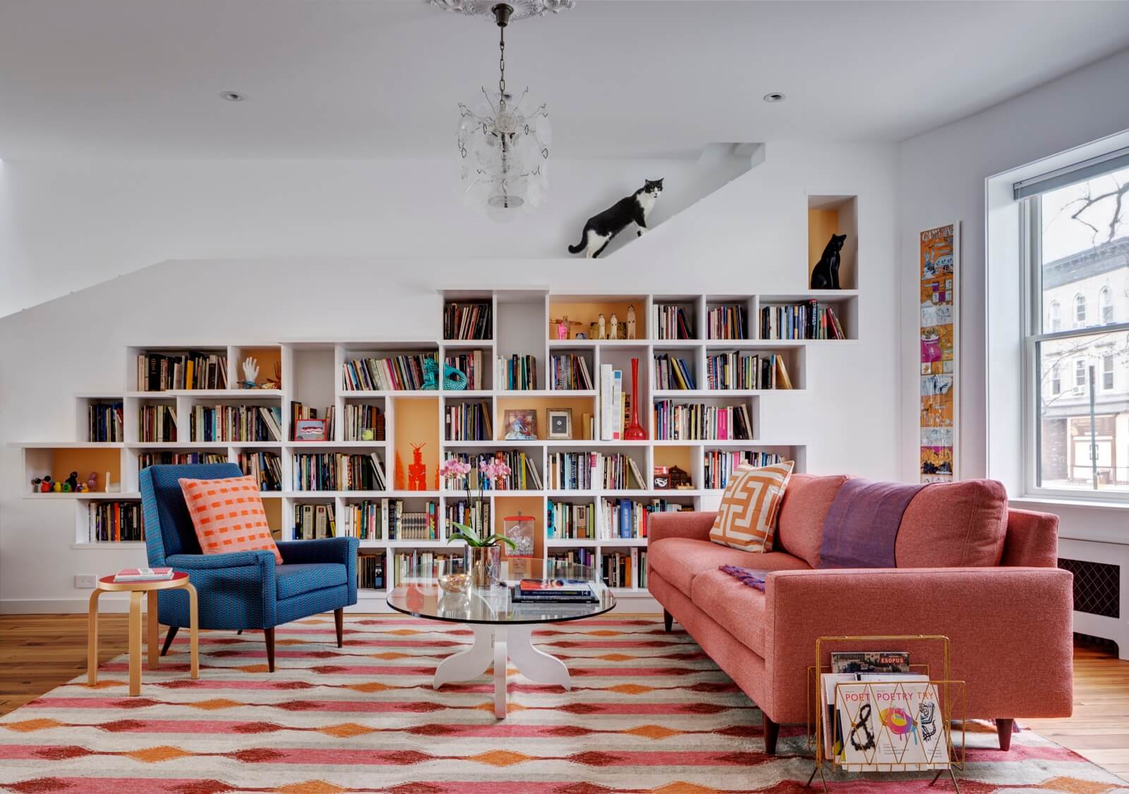 Interior Design Ideas Cats And Books Dictate Row House Redo