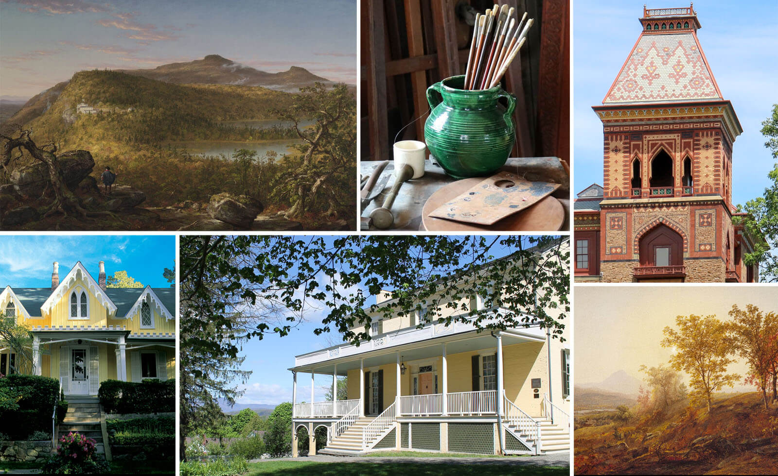 hudson river school artists studios collage