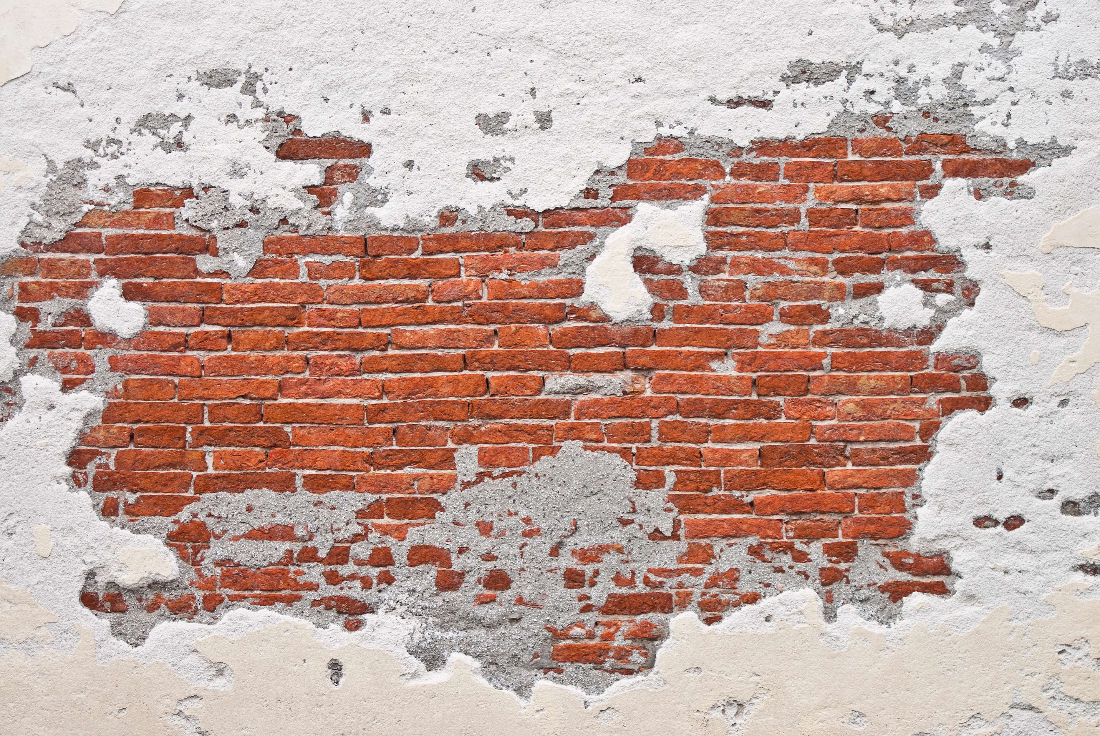 exposed brick whitewash