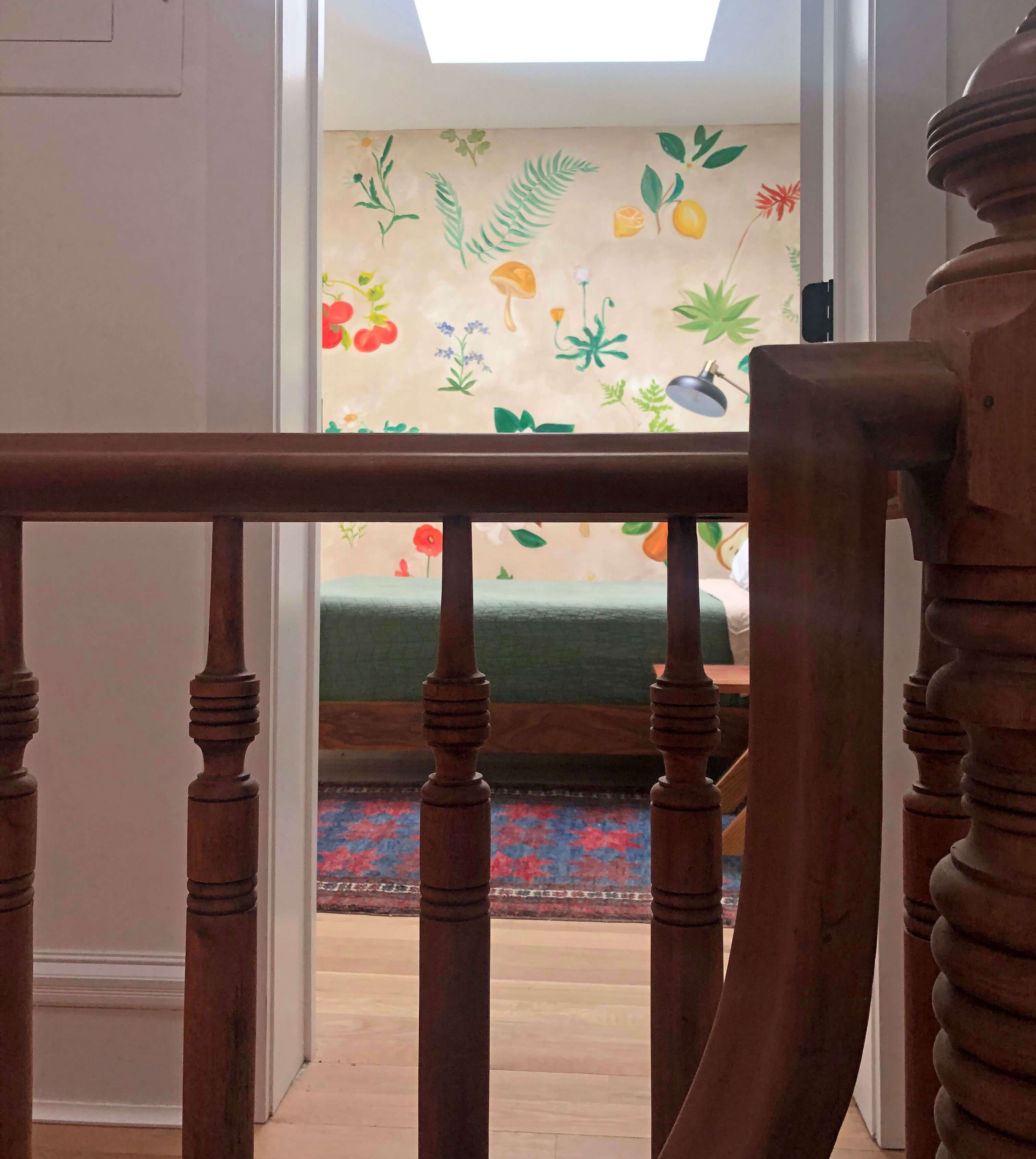 view from stairs to bedroom