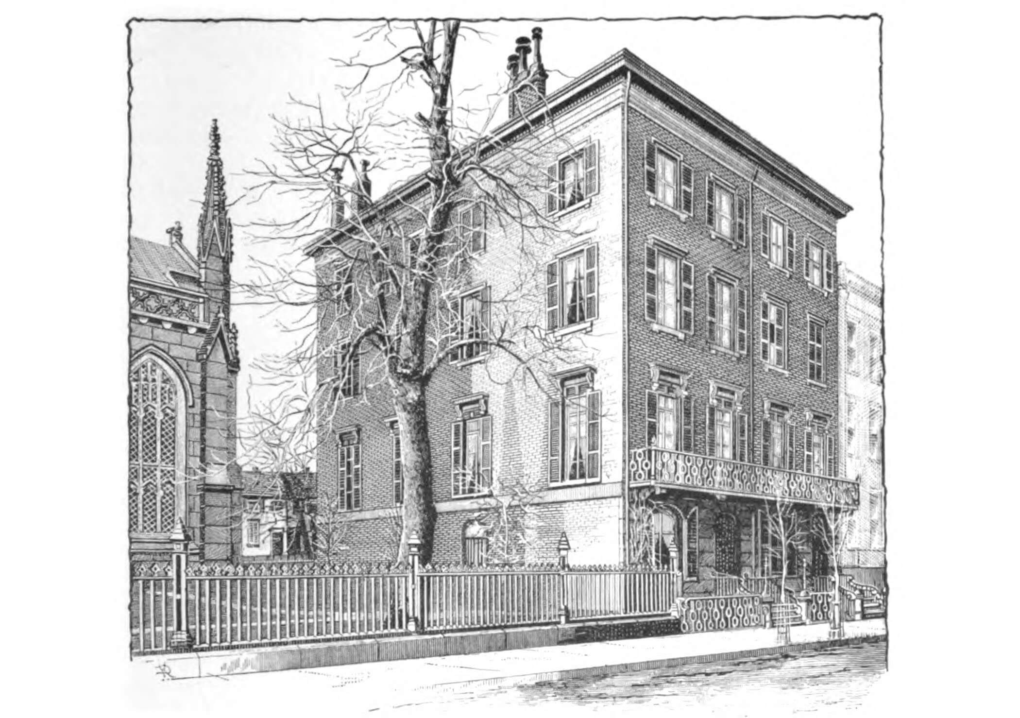 drawing west 12th street houses