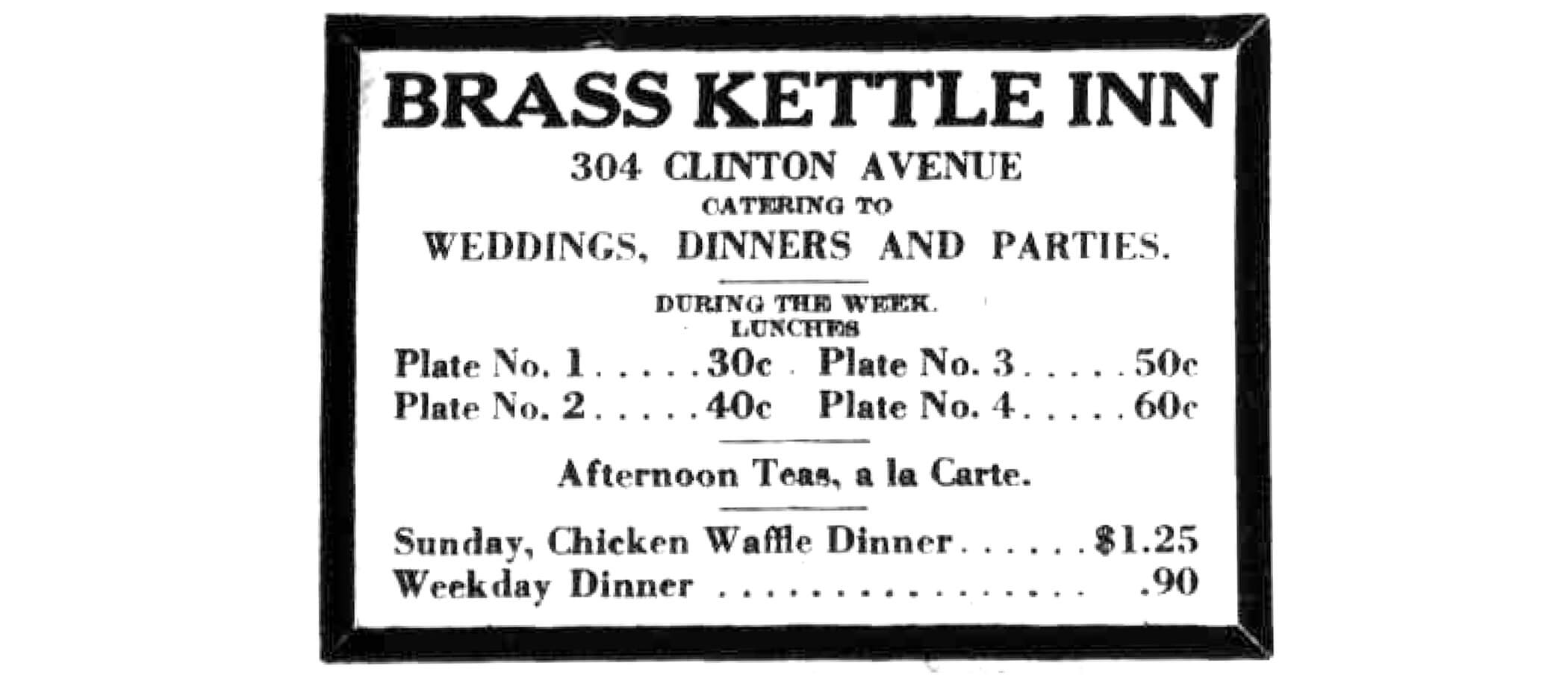 1932 ad brass kettle inn