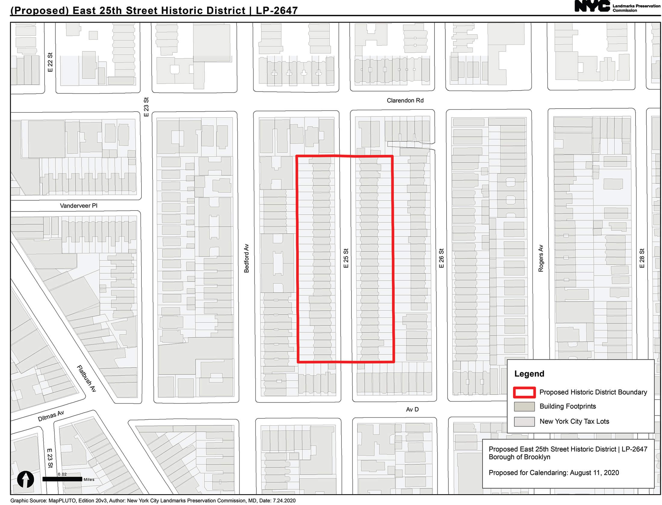 map of proposed historic district