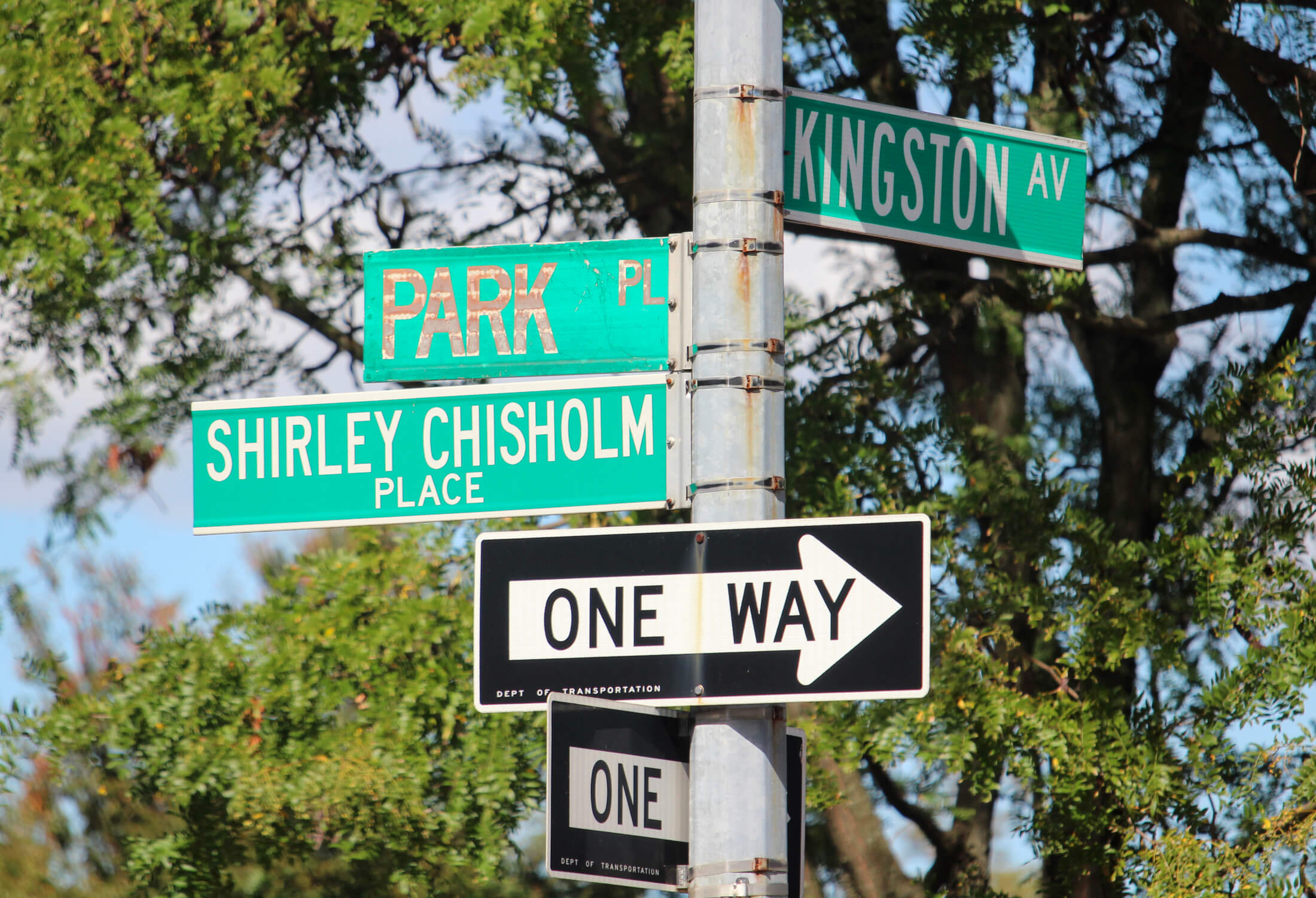 Shirley Chisholm Place  street sign