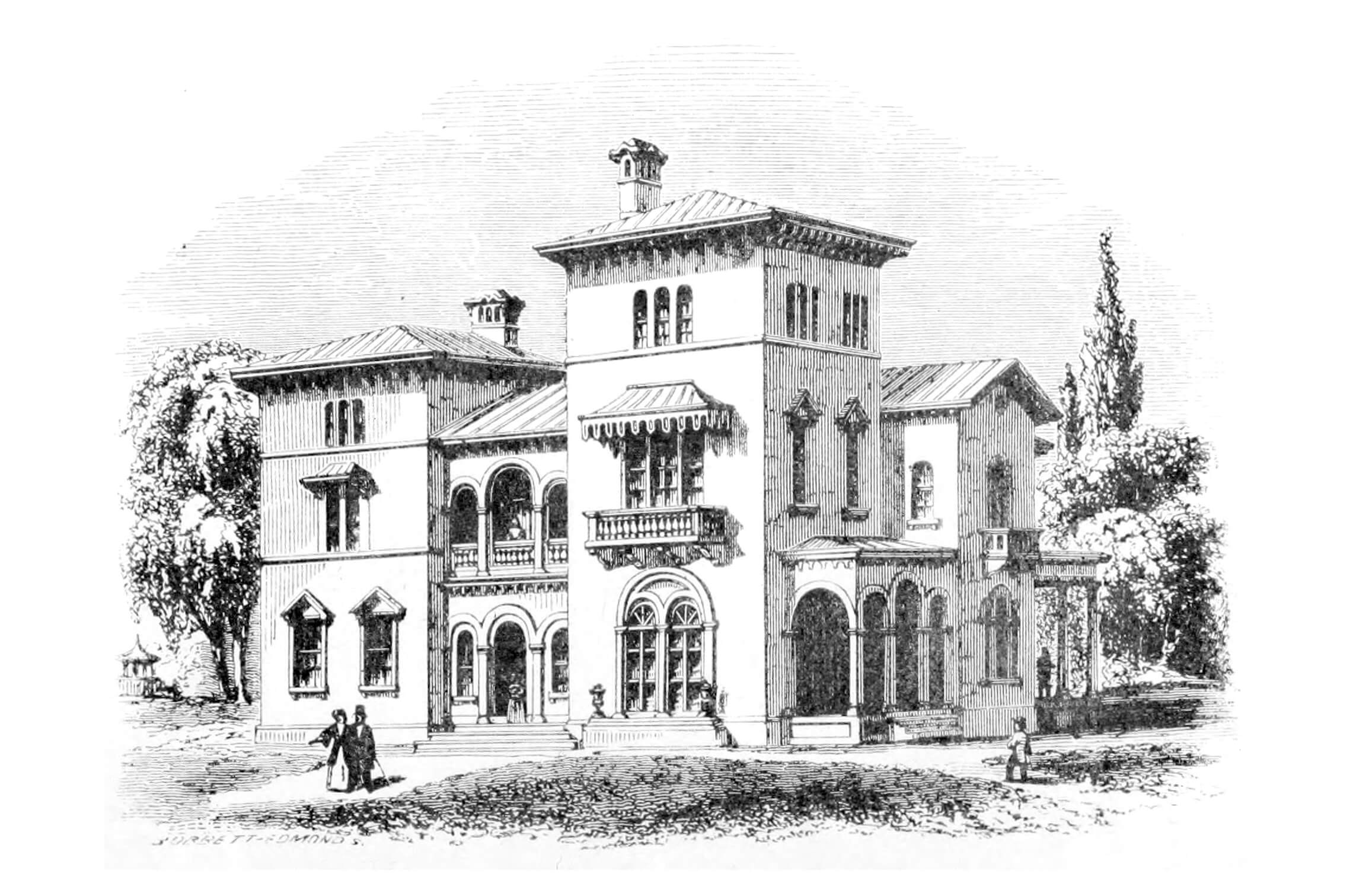 villa in the italianate style by richard upjohn