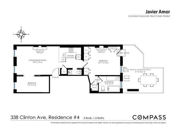 floorplan of 338 clinton avenue brooklyn