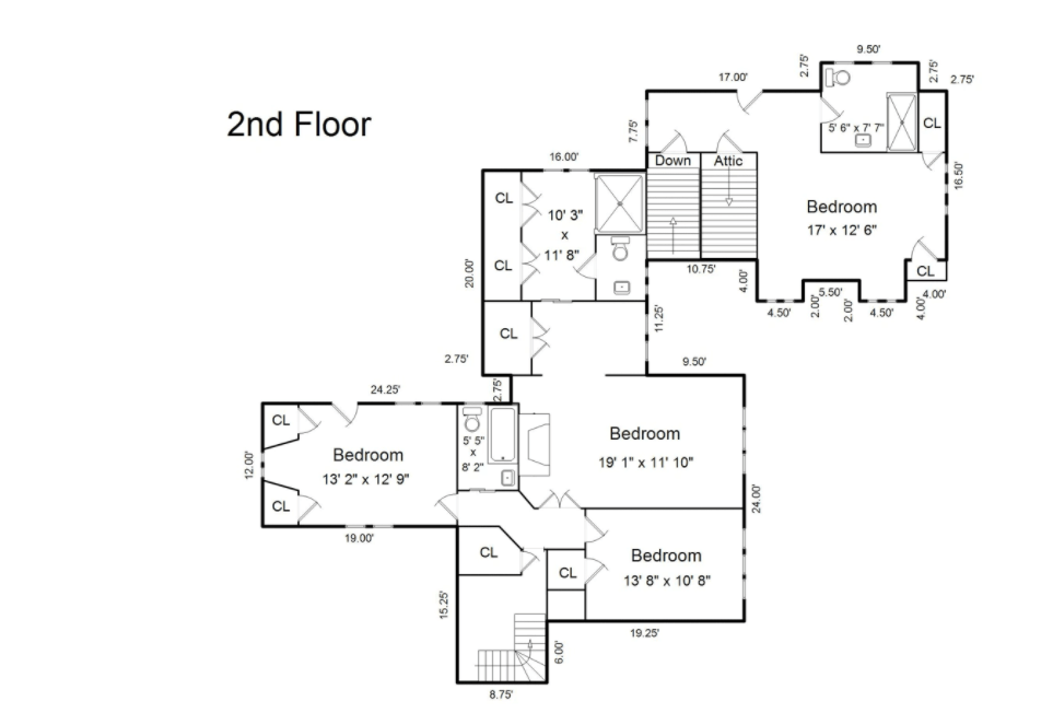 2nd floorplan of 330 pondfield road