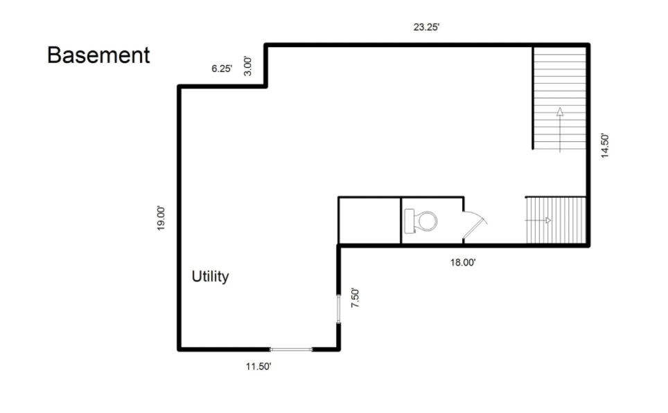 basement floorplan of 330 pondfield road