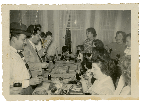 a family gathered at a Passover Seder