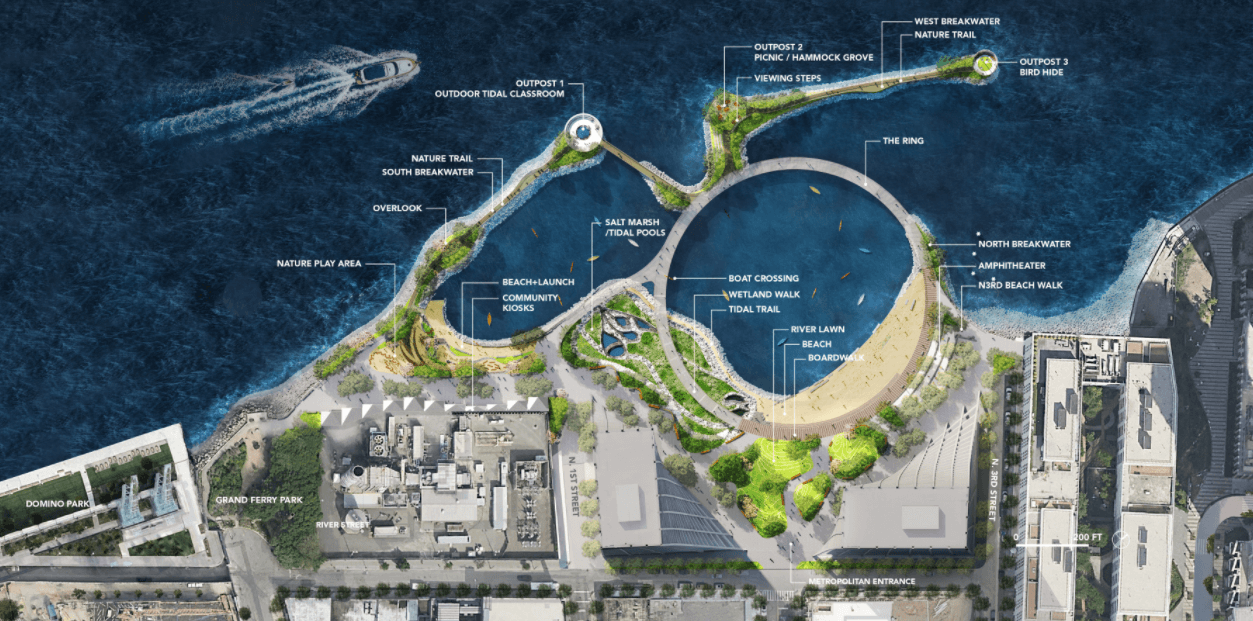 rendering of plan for waterfront