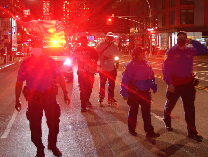 police at a brooklyn rally