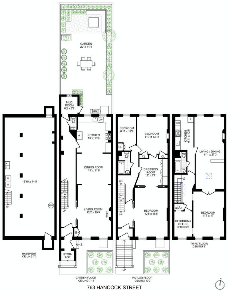 floorplan of 763 hancock street brooklyn