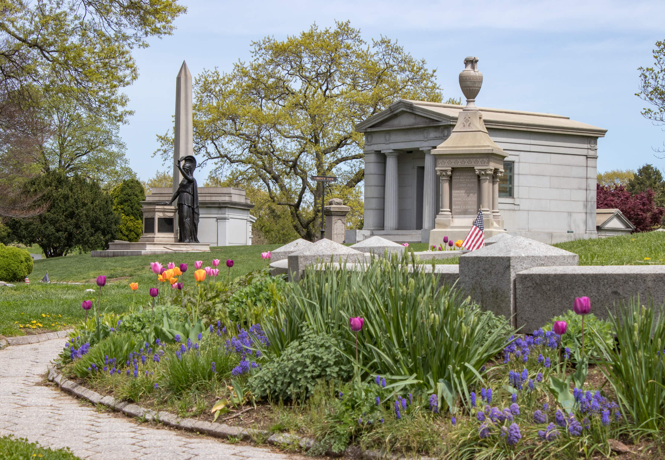 green-wood cemetery in the spring