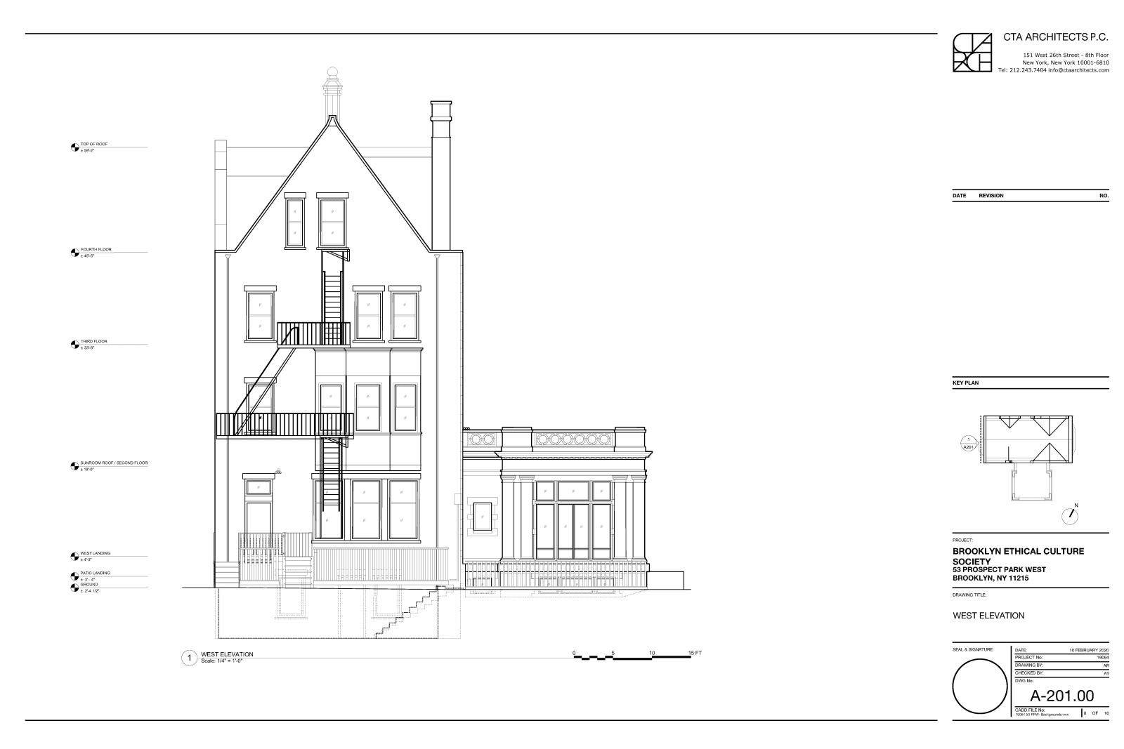 elevation for 53 prospect park west brooklyn