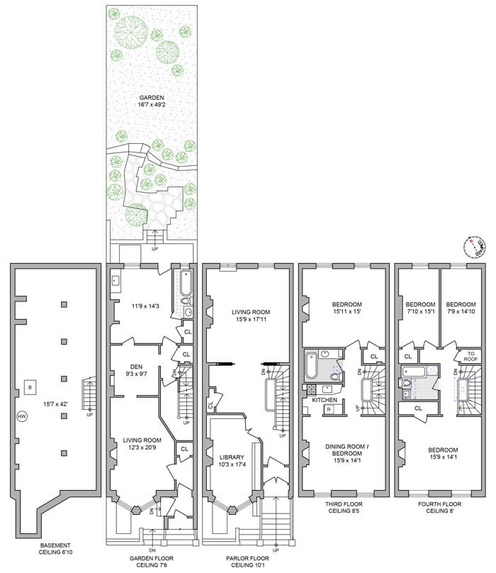 floorplan of 35 prospect place in park slope brooklyn
