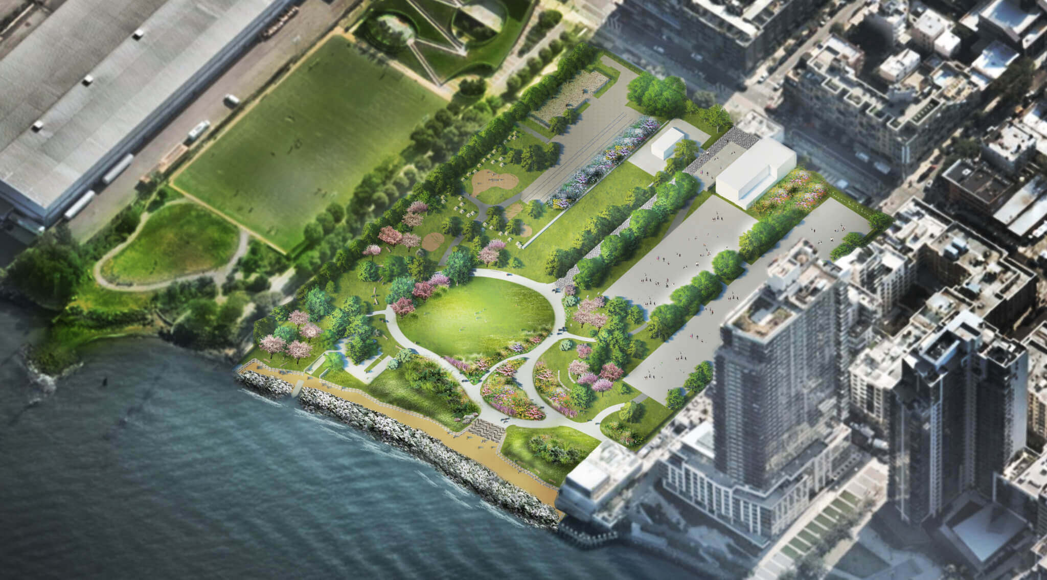 A bird’s-eye view of the proposed park design