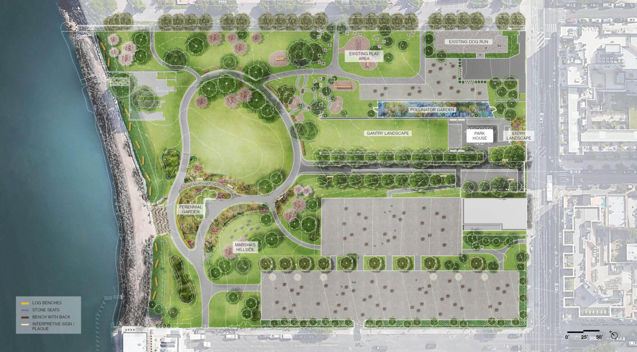 A site plan for Marsha P. Johnson State Park