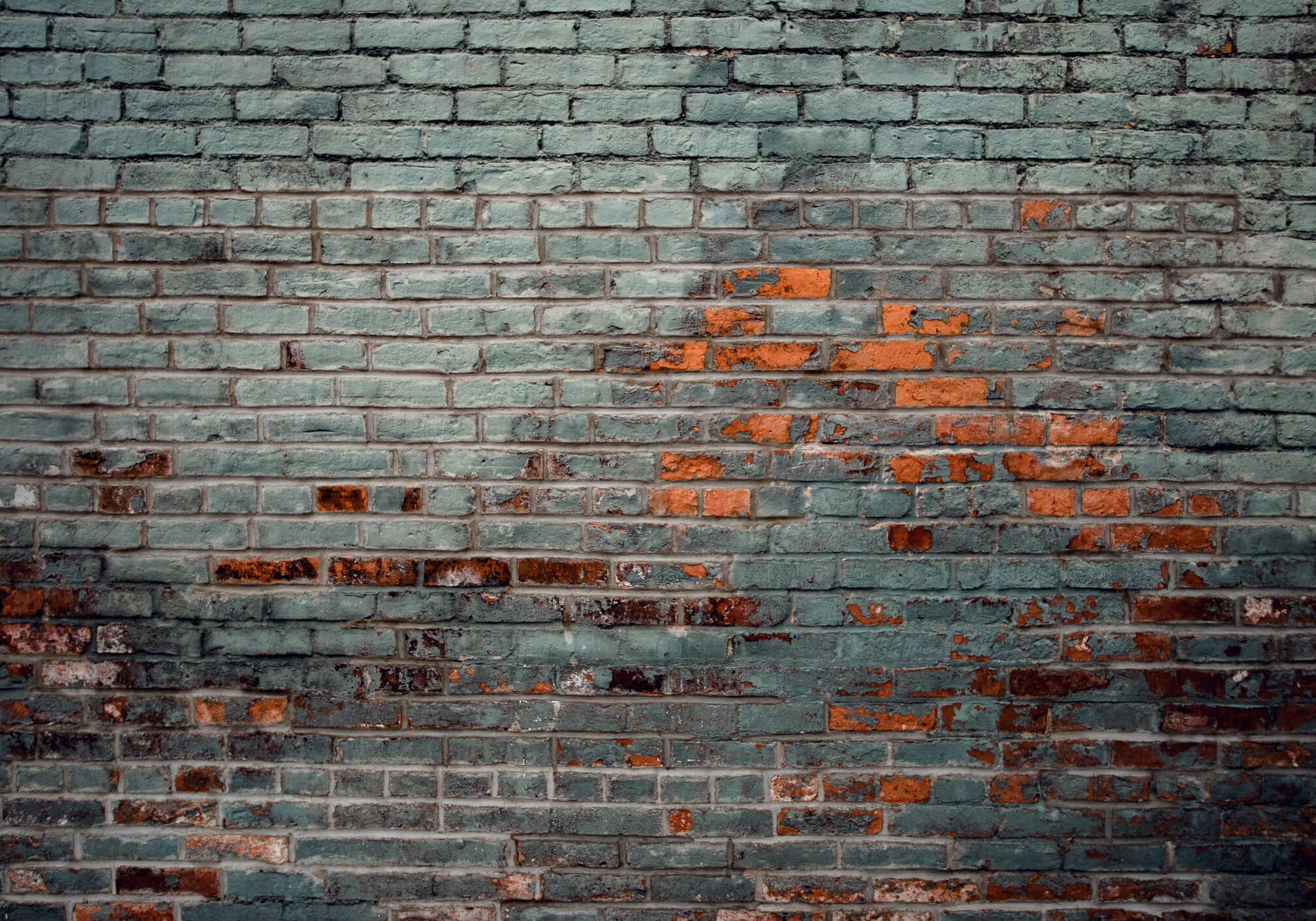 a painted brick wall