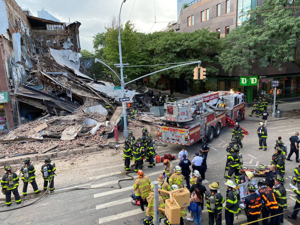 collapse of building at court and union streets in brooklyn