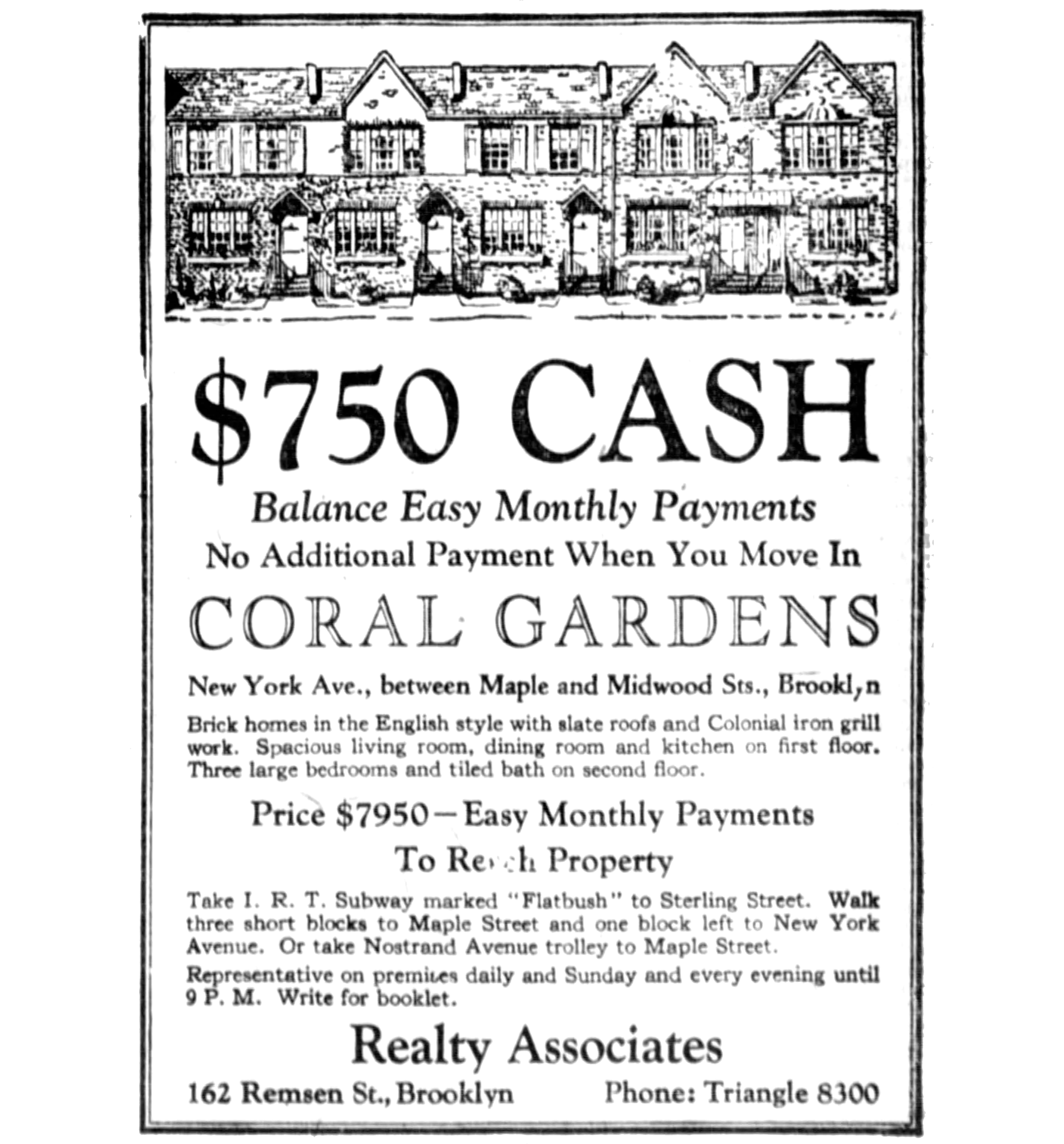 A 1925 ad for Coral Gardens