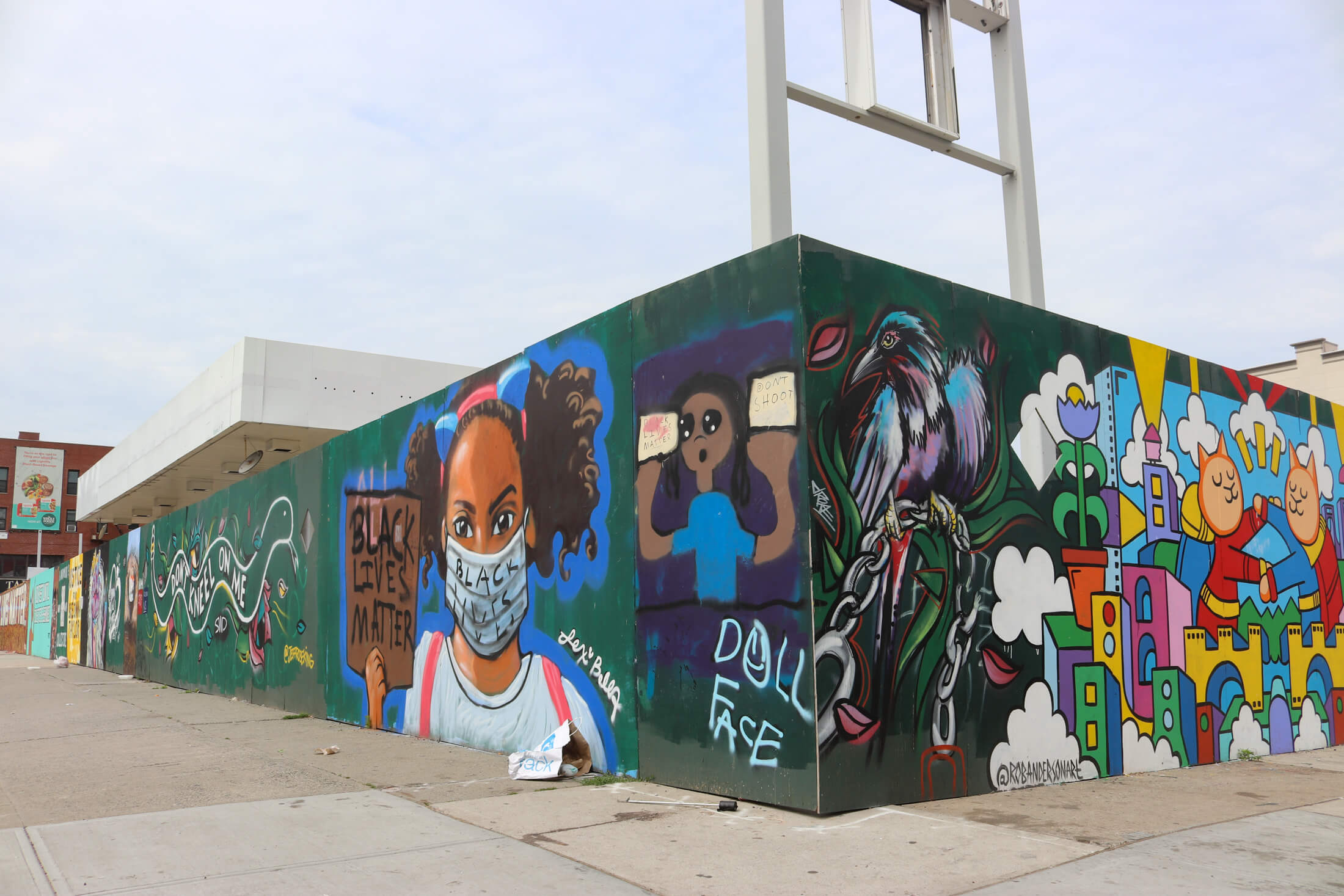 gas station with black lives matter murals