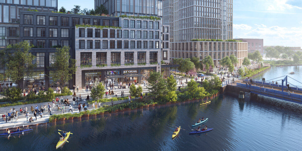 A potential rendering of what the rezoning would allow near the Carroll Street bridge. Rendering via <a href="http://A potential rendering of what the rezoning would allow near the Carroll Street bridge