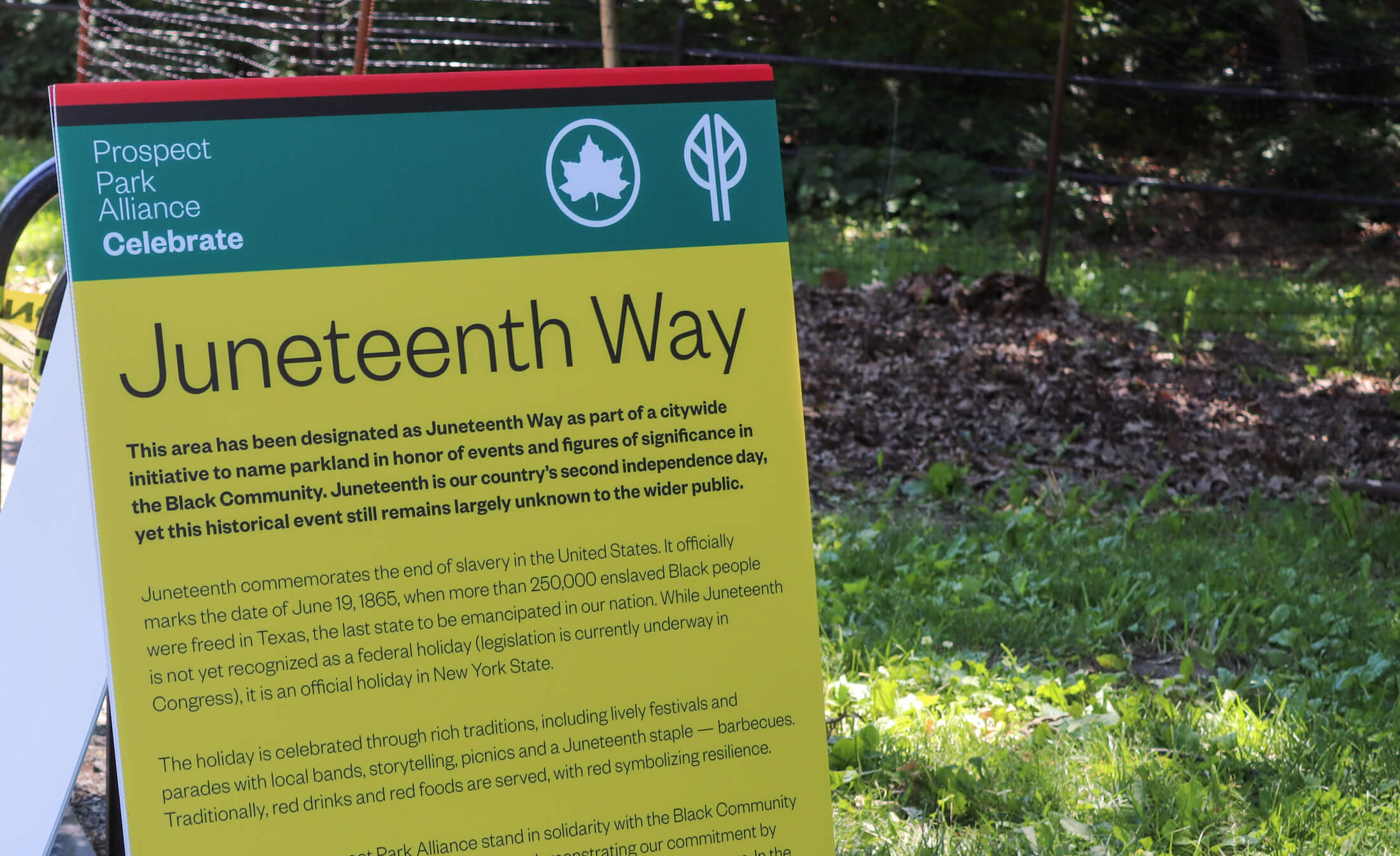 interpretive signage for juneteenth way