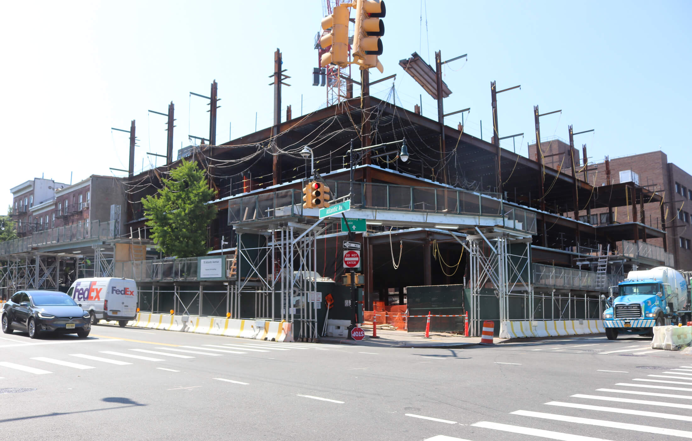 View of the construction site from Atlantic Avenue