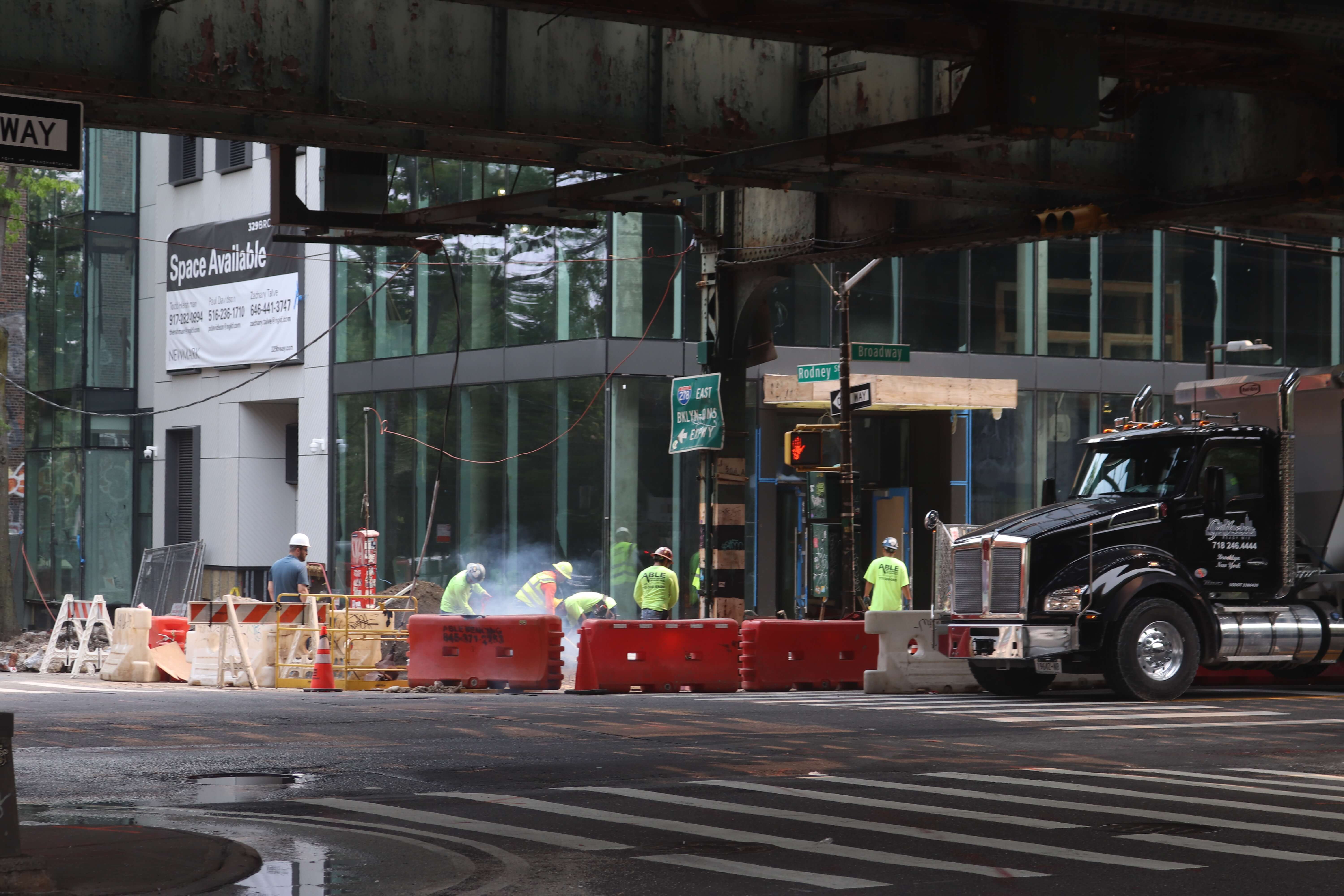 construction workers at 329 broadway