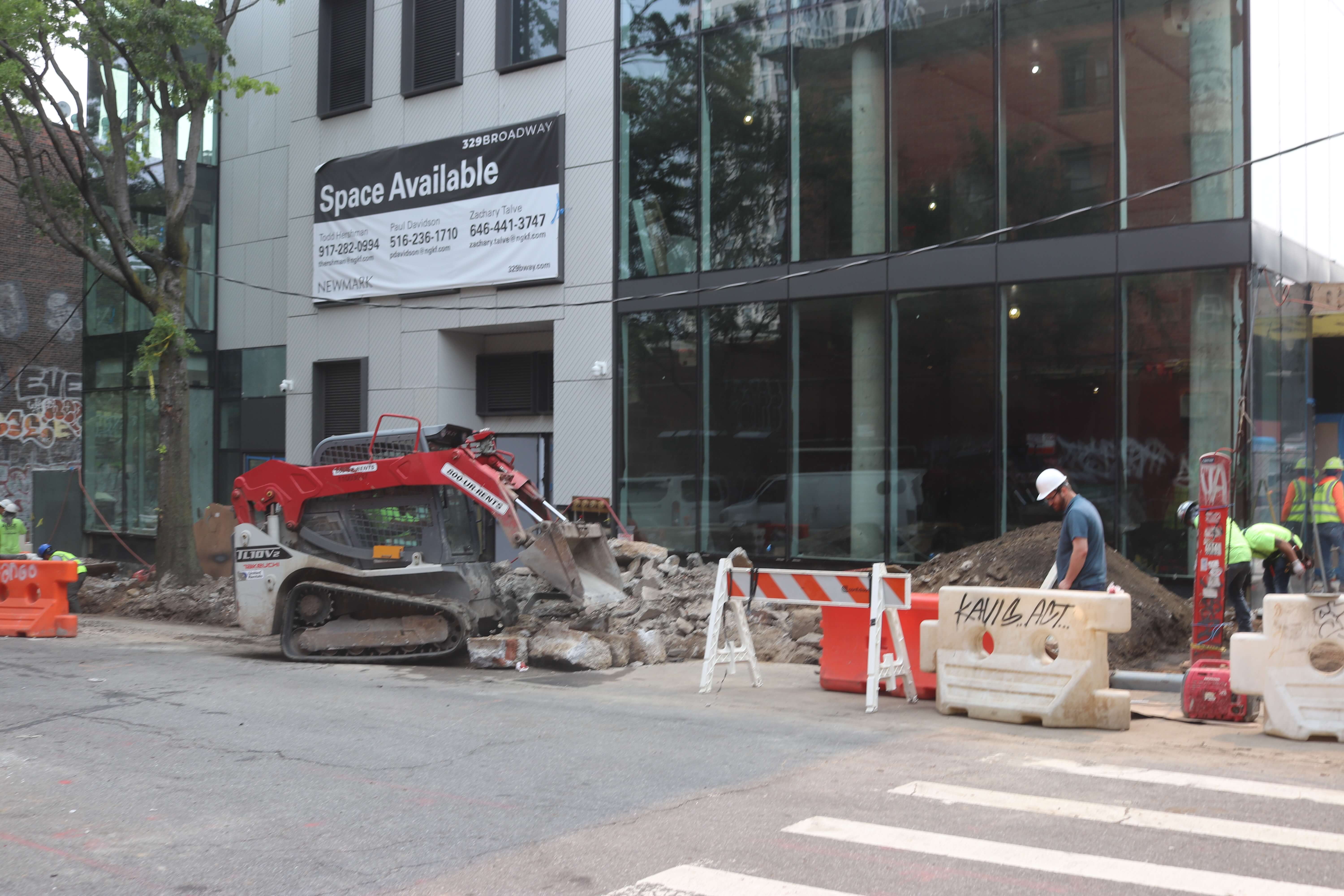 construction workers at 329 broadway